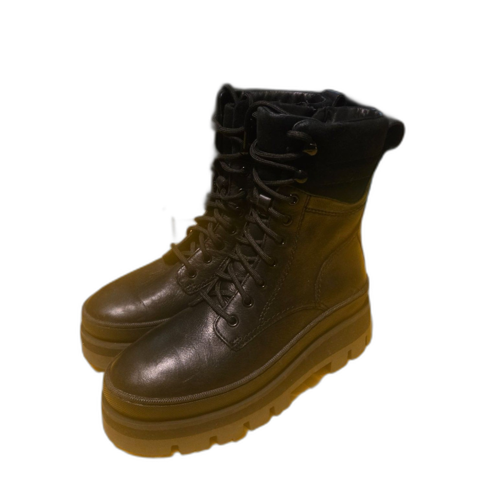 Clarks Orianna 2 Hike Womens Size 7 Black Combat Boots New leather Platform